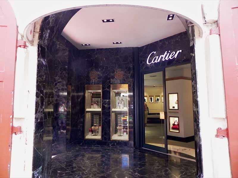 Photo of Cartier shop in Charlotte Amalie, St. Thomas.