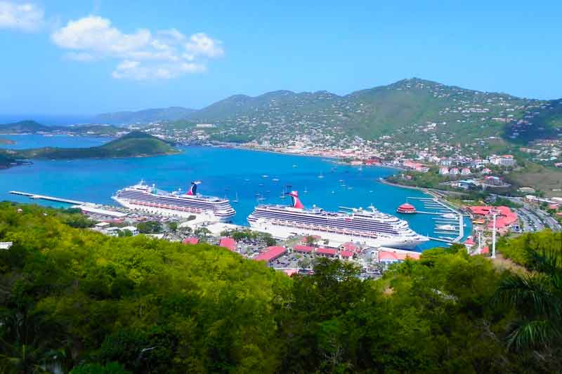 Panoramic View of from Paradise Point, in St. Thomas.