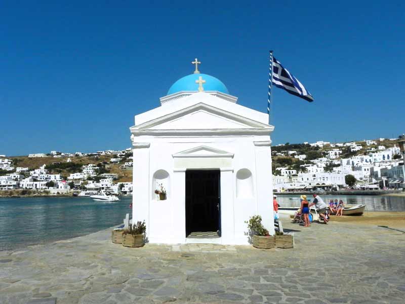Photo of Agios Nikolakis Church in Mykonos, Greece.