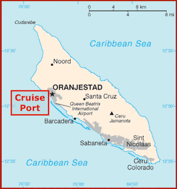 map of oranjestad aruba cruise port