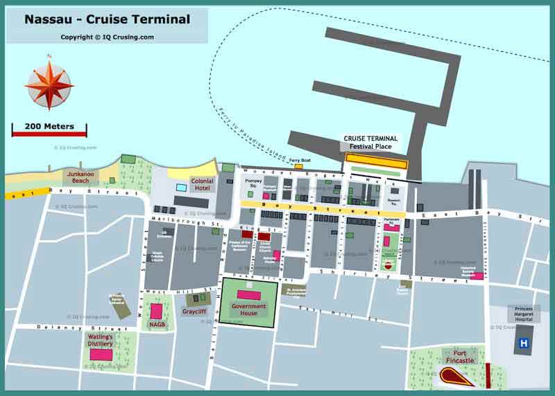 Nassau Cruise Terminal City Map © IQCruising 