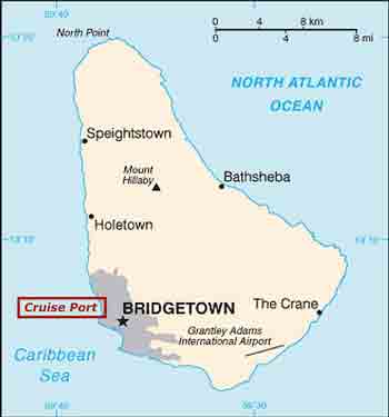 barbados cruise port map