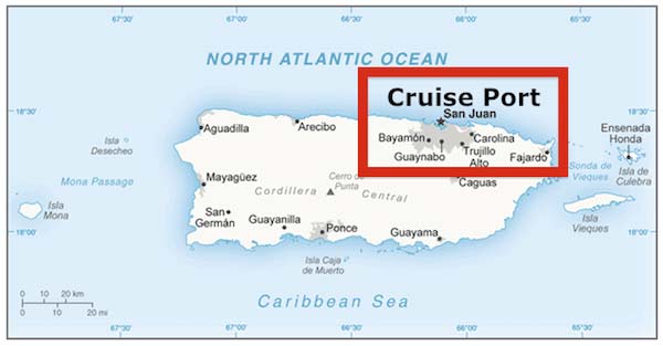 cruise ship ports in san juan puerto rico map