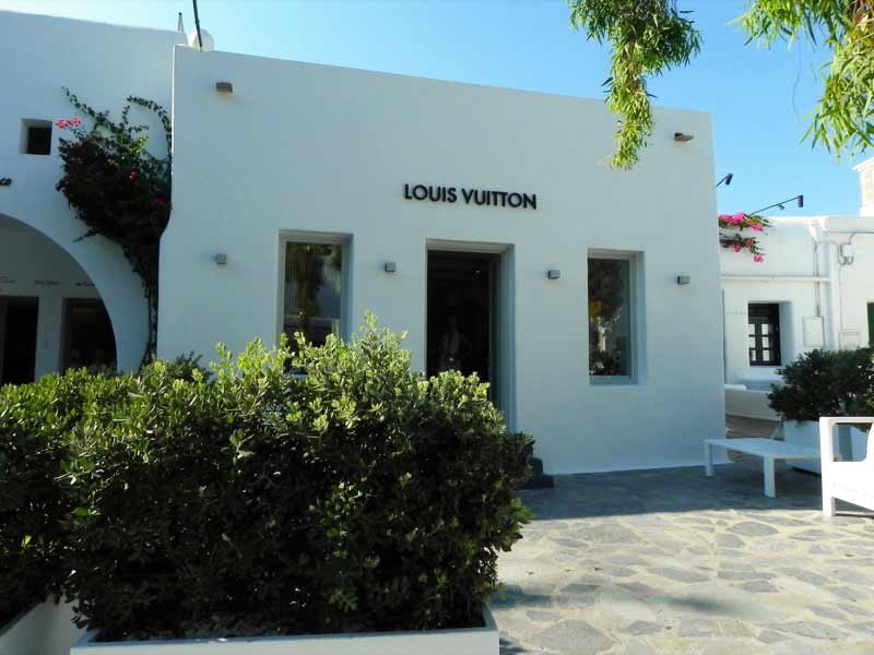 Louis Vuitton store in Mykonos - Greece. Chora and Nammos beach